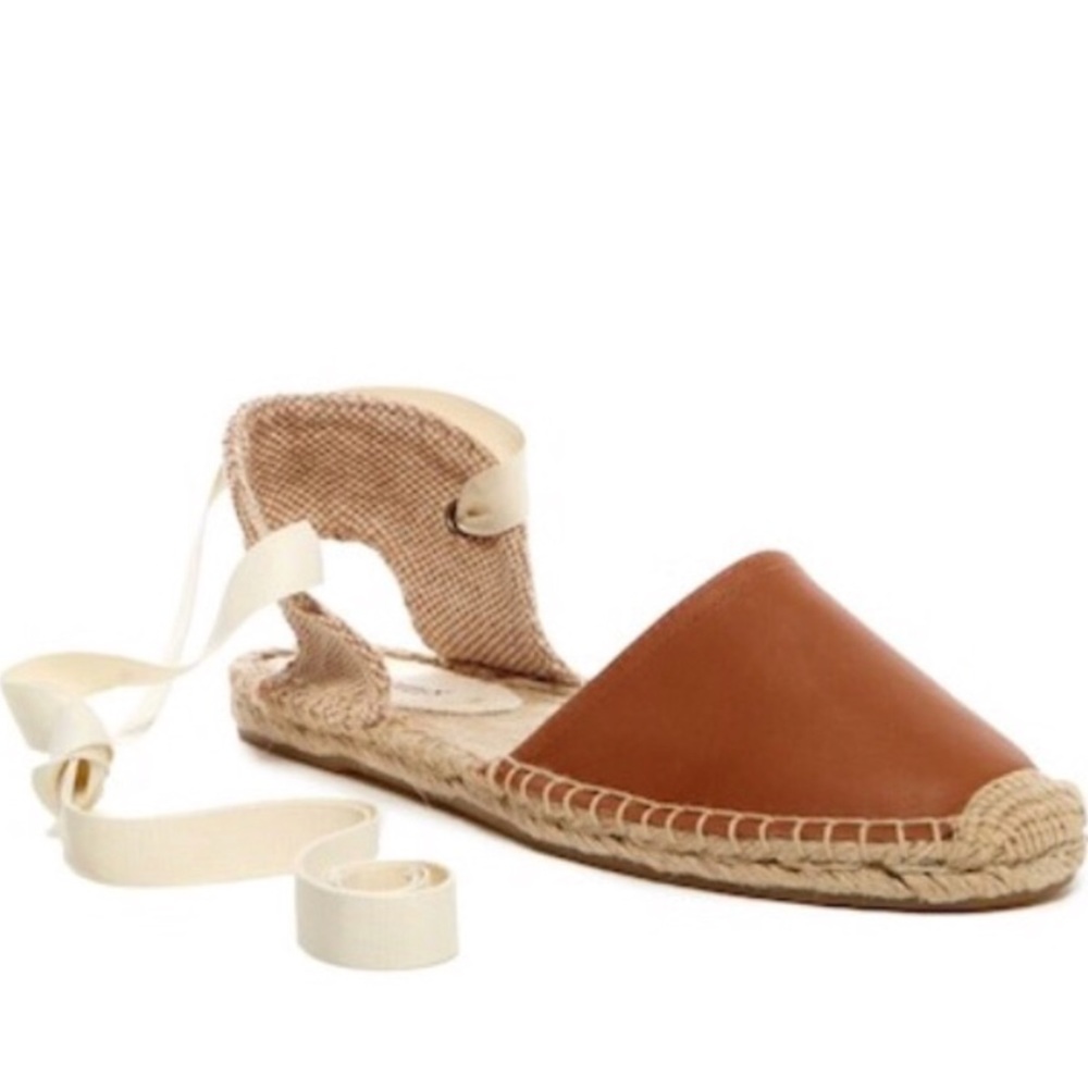 🆕 Soludos Leather Tan Sandal Espadrille - Picture 2 of 4